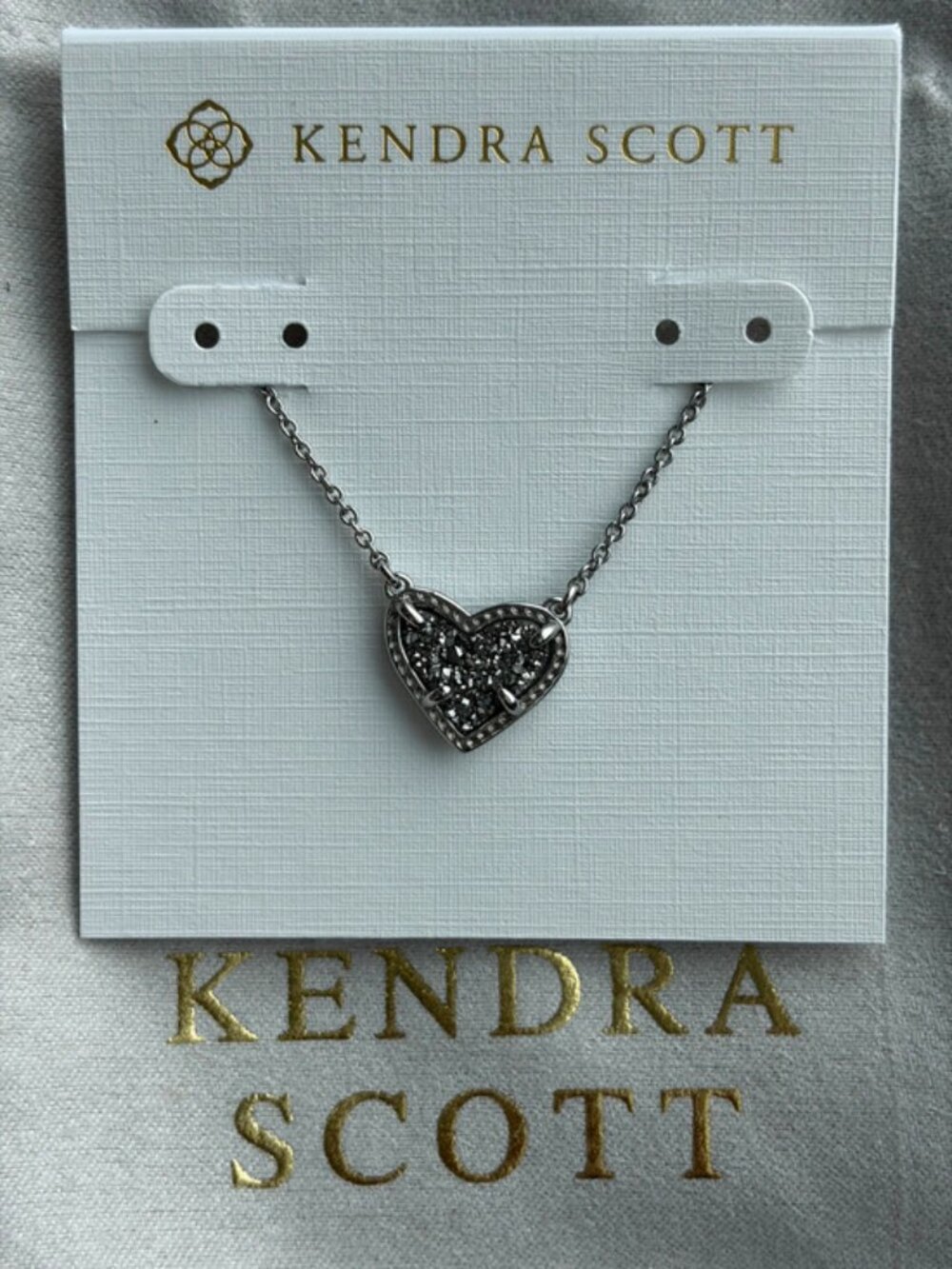 Kendra Scott Silver Heart Necklace